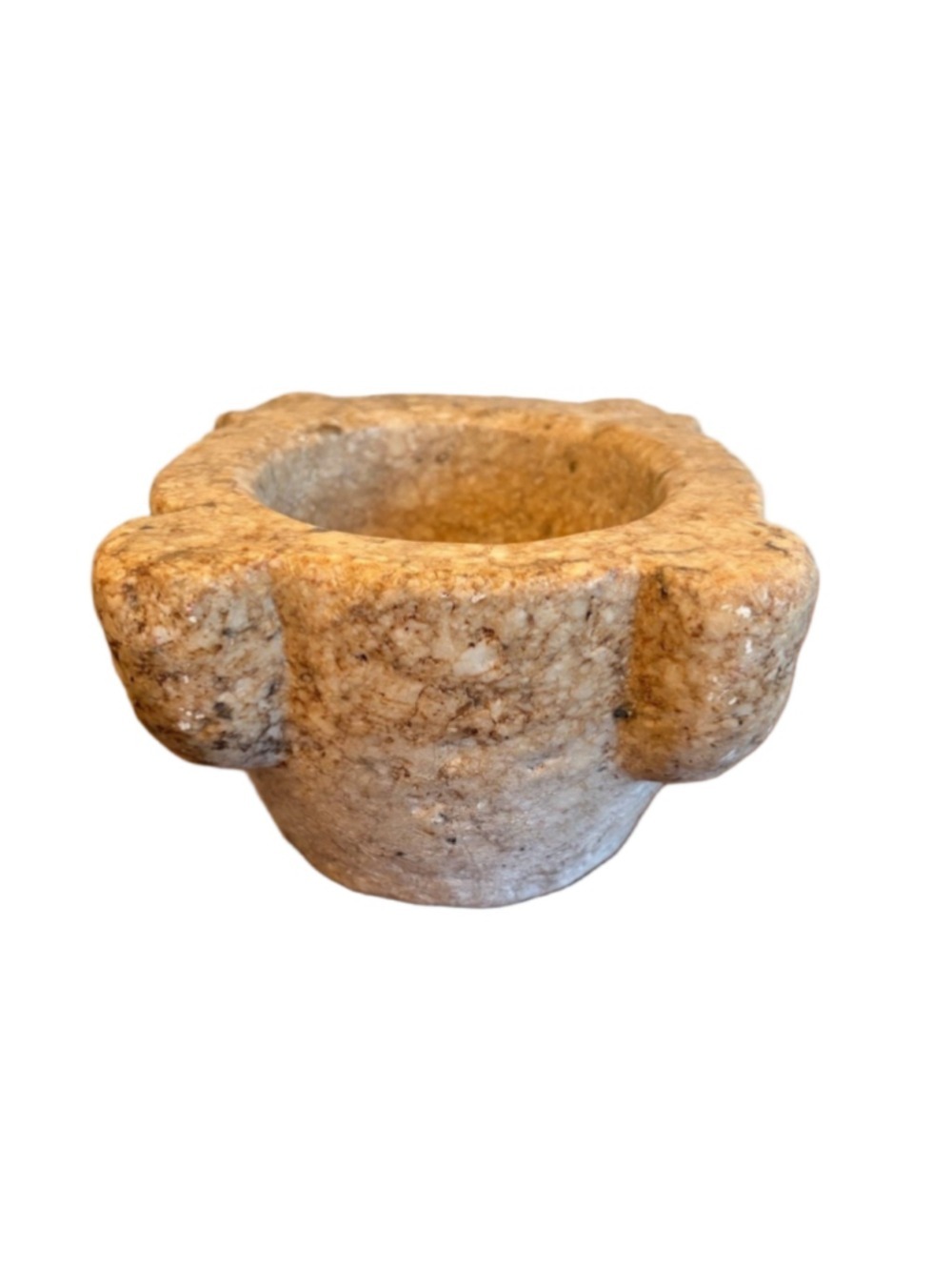 Antique Hand-Carved Stone Mortar Bowl